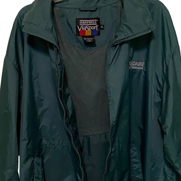 Vintage Frigidaire Attendance Safety Windbreaker Mens XL Green Jacket Workwear - Picture 3 of 6